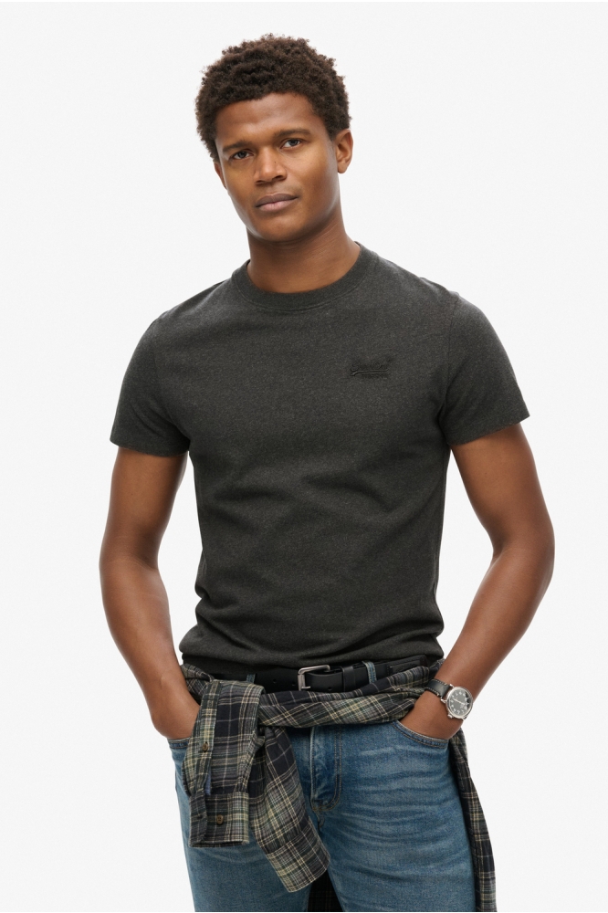 ESSENTIAL LOGO EMB TEE M1011245A RAVEN BLACK MARL